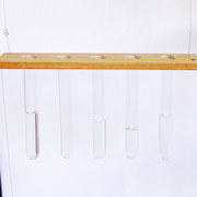 Hanging Wooden Blocks (w) 5 Glass Tubes
