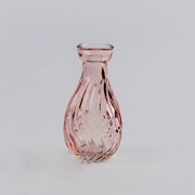 Glass Ripped Bud Vase Coloured -  Pink