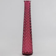 Glass Tall Tapered Vase Spanish - Pink