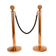 Black Stanchion Rope With Copper Clasp