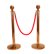 Red Stanchion Rope With Copper Clasp
