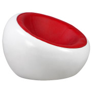 White  & Red Bubble Floor Single Seater Couch