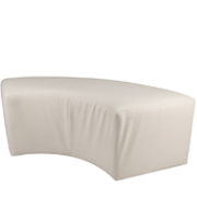 White Leather Curved Ottoman