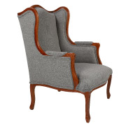 Grey French Wingback Single Seater Couch