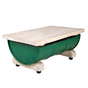 Green Rectangular Drum Coffee Table