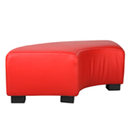 Red Curved Ottoman