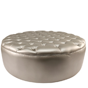 Silver Round Leather Day Bed