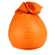 Orange Leather Bean Bag