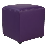 Purple Leather Box Ottoman