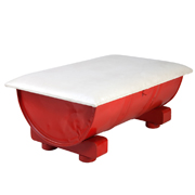 Red Rectangular Drum Coffee Table