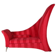 Red Striped Half Millennium Double Seater Couch