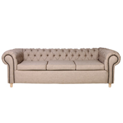 Stone Coloured Chesterfield Triple Seater Couches