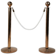 White Stanchion Rope With Copper Clasp