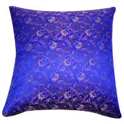 Asian Brocade Cushion Cover Royal Blue