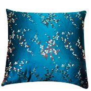 Asian Brocade Cushion Cover Teal