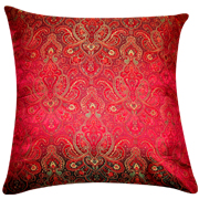 Asian Brocade Cushion Cover Wine Red