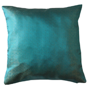 Chinese Satin Cushion Cover Turquoise and Gold