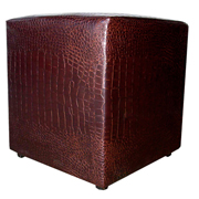Croc Skin Ottoman Brown