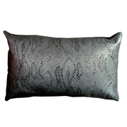 Embossed Snake Skin PVC Cushion Cover Silver