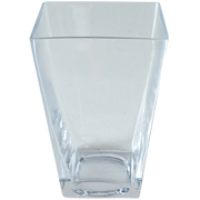 Glass Tapered Cube Vase