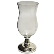 Hurricane Vase Large Silver Foot