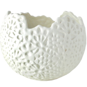 Lace Vase Round Solid White