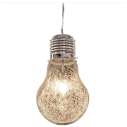 Light Bulb Pendant with Squiggly Filament X Large
