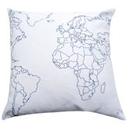 Twill Cushion Cover World Map Print