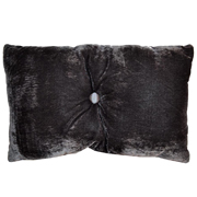 Velvet Rectangle Cushion Cover Grey Button Detail