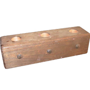 Wood Log Candle Base 3 Holes