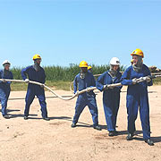 FIRE FIGHTING STUDENTS IN POSITION